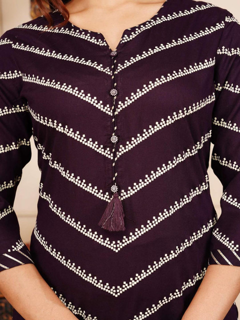 AREEH Women Purple Viscose Rayon Kurtas - Image 2