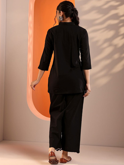 Libas Floral Embroidered Tunic With Palazzo - Image 4