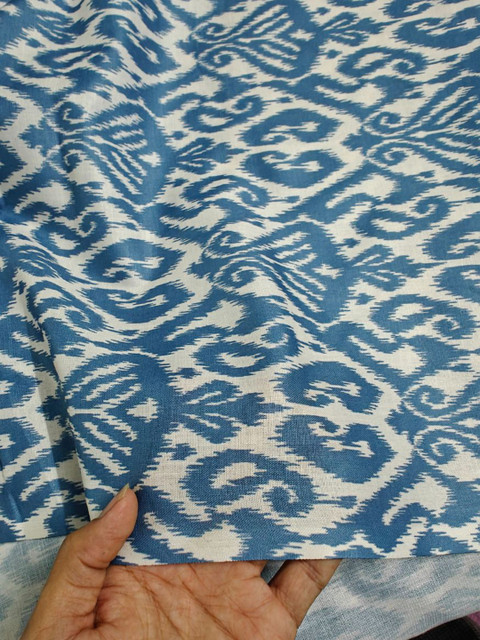 NK Textiles Paisley Printed Ikat Unstitched Dress Material - Image 4