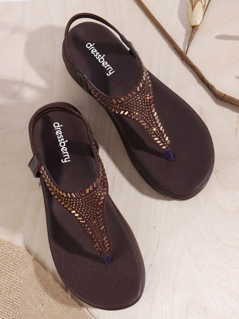 DressBerry Women Embellished Open Toe Flats