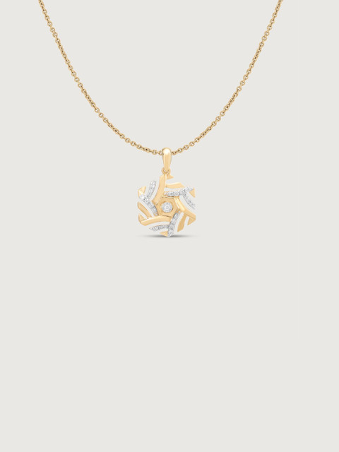 Mia by Tanishq 9KT Gold Hexagon Gleam Diamond Pendant - Image 2
