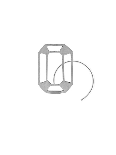 Sangria 925 Sterling Silver Rectangular Stud Nosepin