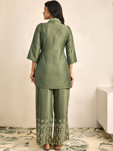 WOMEN PLUS Women Embroidered Tunic with Trouser - Image 5