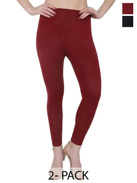 SAJATA Women Pack Of 2 Solid Leggings