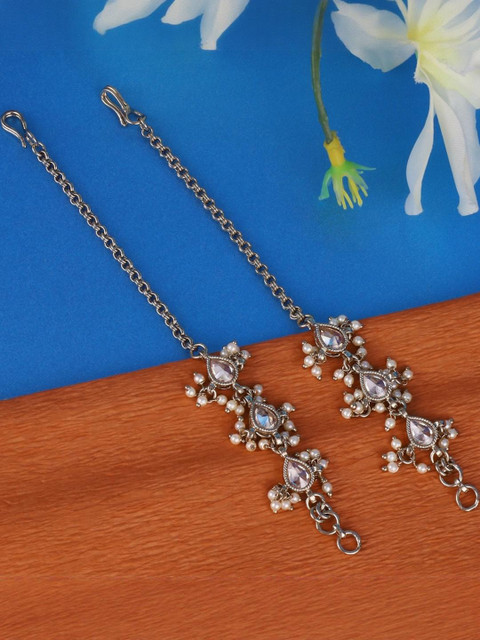 SALONI FASHION JEWELLERY Contemporary Ear Chain Earrings