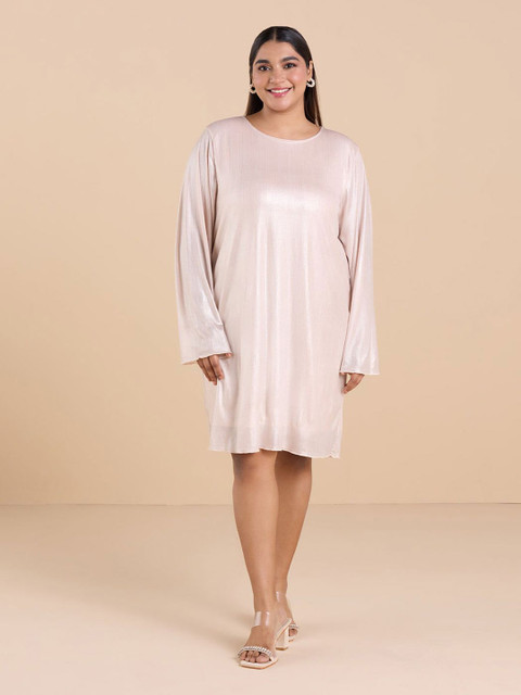 Big Hello - The Plus Life Women Plus Size Round Neck A-Line Dress