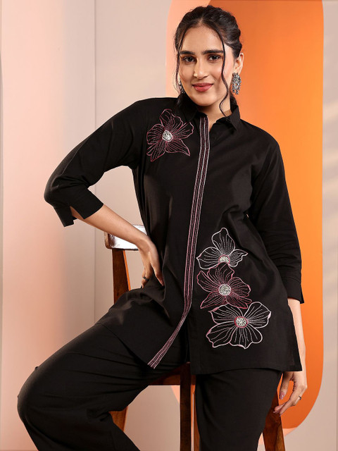 Libas Floral Embroidered Tunic With Palazzo - Image 5