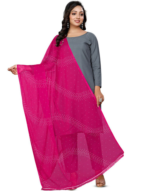 Kemza Floral Printed Dupatta With Lace Border