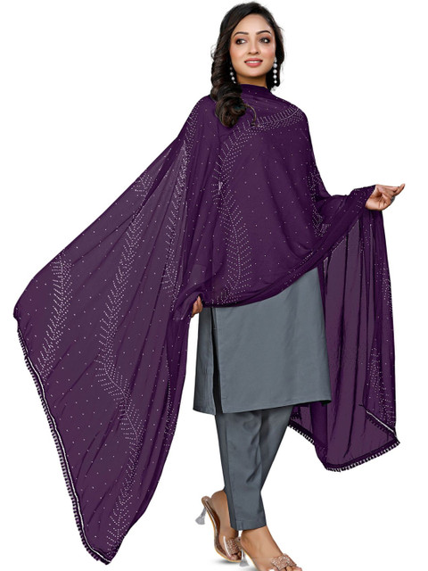 Kemza Floral Printed Dupatta With Lace Border