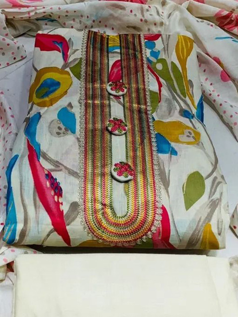 FashionsEye Floral Printed Unstitched Dress Material