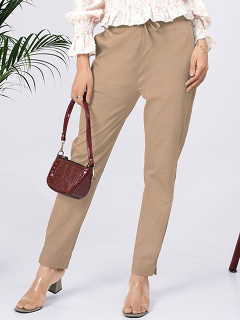 Larqi Women Comfort Regular Fit Mid-Rise Trousers