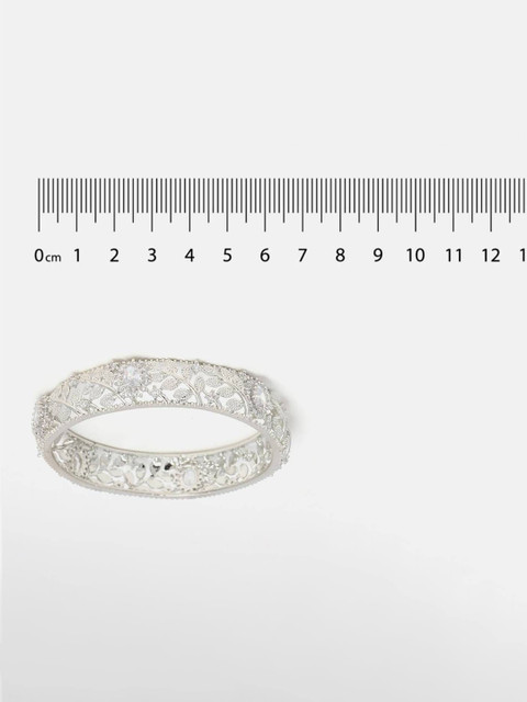 The Pari Set Of 2 Rhodium-Plated American Diamond-Studded Bangles - Image 7