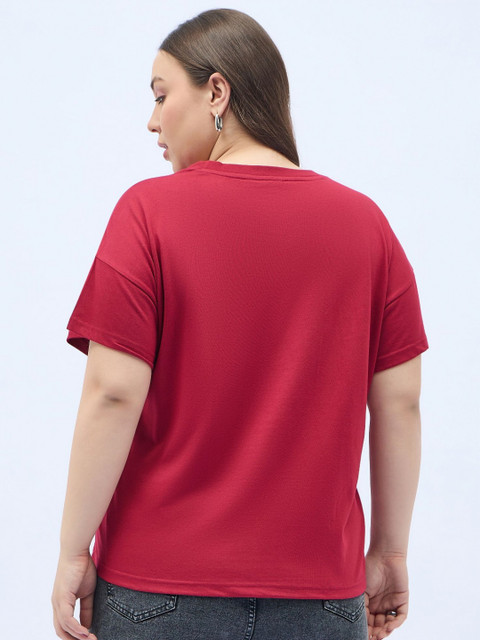 ANJIR Women Plus Size Graphic Printed Round Neck Cotton T-shirt - Image 4