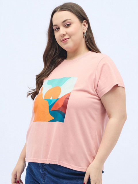 ANJIR Women Plus Size Graphic Printed Round Neck T-shirt - Image 3