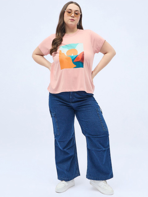 ANJIR Women Plus Size Graphic Printed Round Neck T-shirt - Image 6