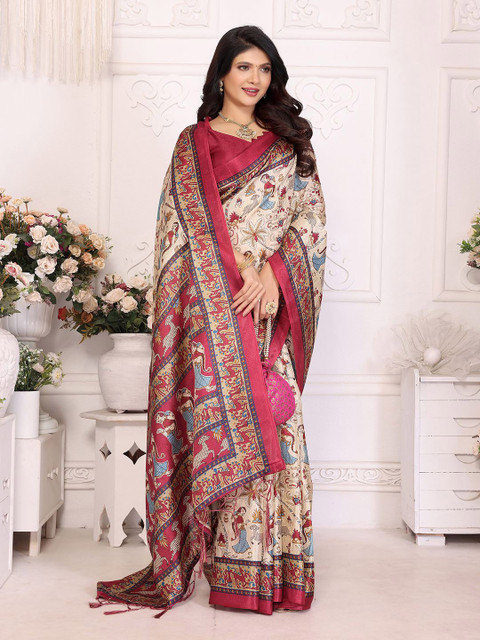 Lookmark Kalamkari Printed Banarasi Saree