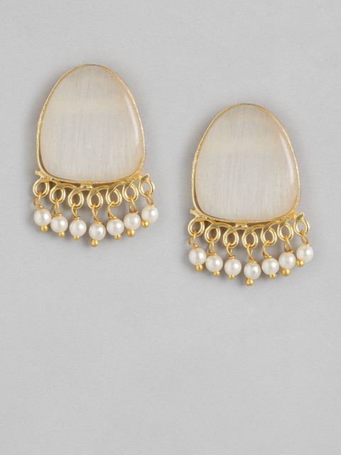 Anouk Gold Plated Artificial Beaded Circular Drop Earrings