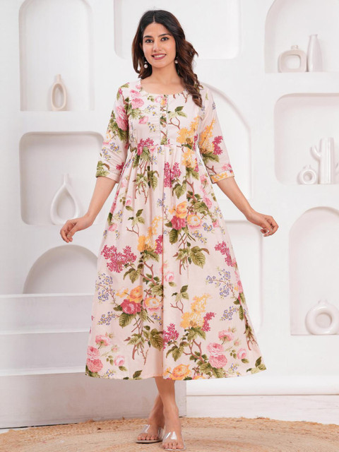 FASHION CLOUD Women Cream Kurtis