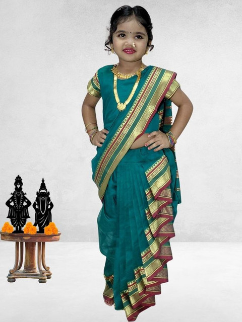 Mom and Me Girls Art Silk Sarees - Image 2