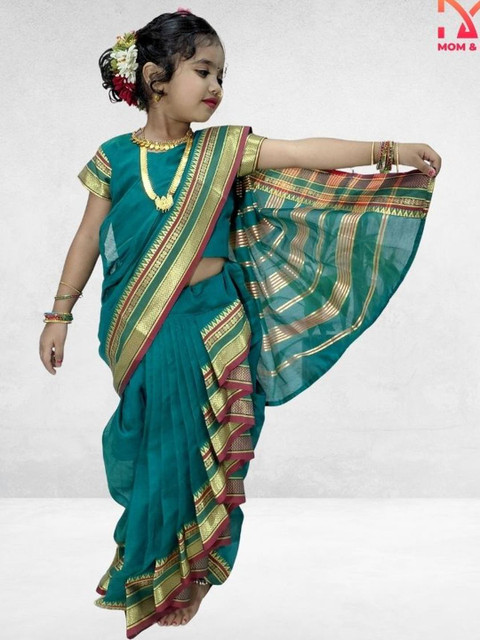 Mom and Me Girls Art Silk Sarees - Image 4