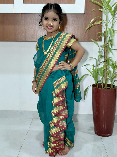 Mom and Me Girls Art Silk Sarees