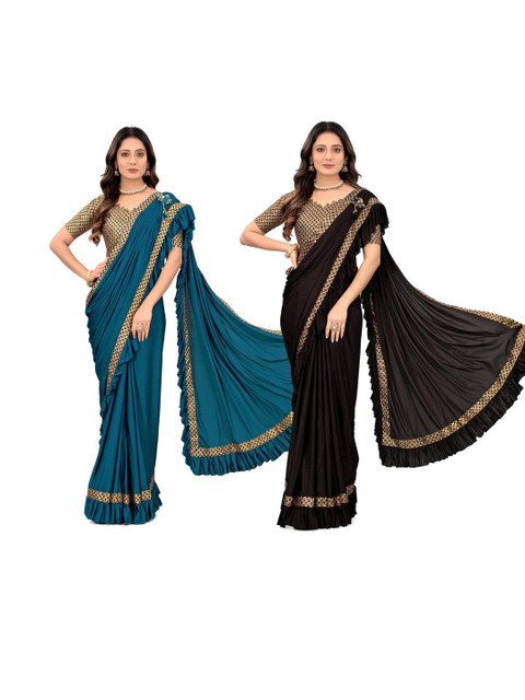 HARIOM FASHION Selection of 2 Ruffles Saree
