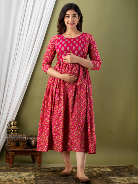 FASHION CLOUD Women Pink Kurtis