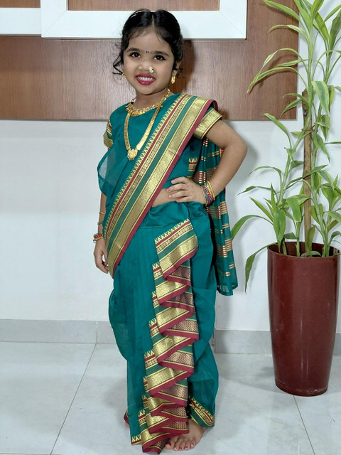 Mom and Me Girls Art Silk Sarees