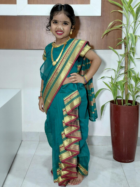 Mom and Me Girls Art Silk Sarees - Image 4