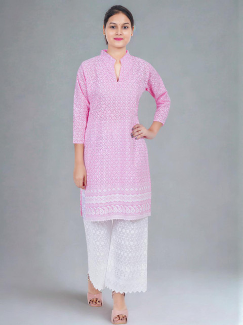 Mytrendzs Women Pink Kurtas