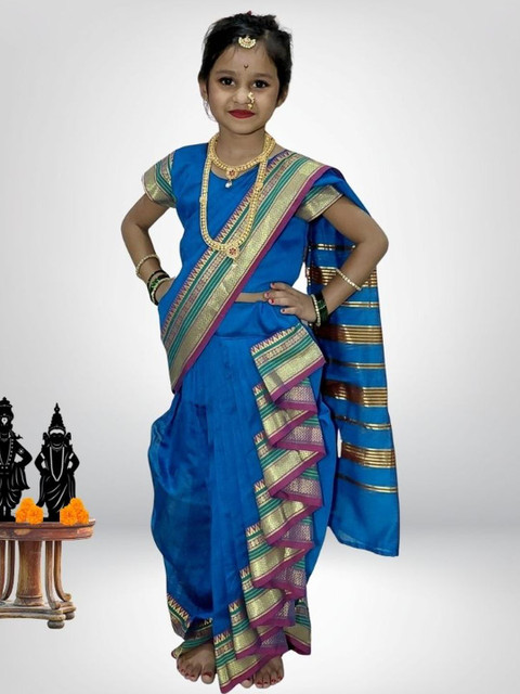Mom and Me Girls Art Silk Sarees