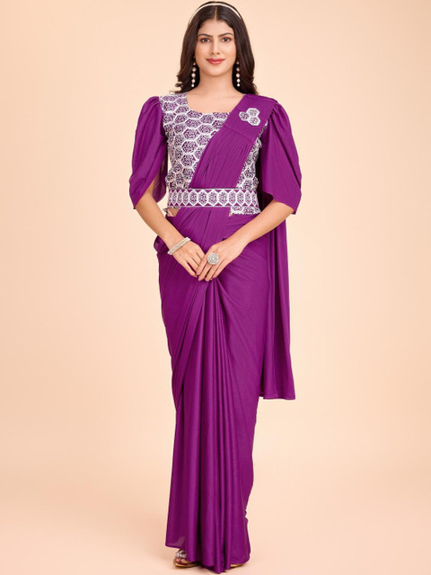 HARIOM FASHION Lycra Saree