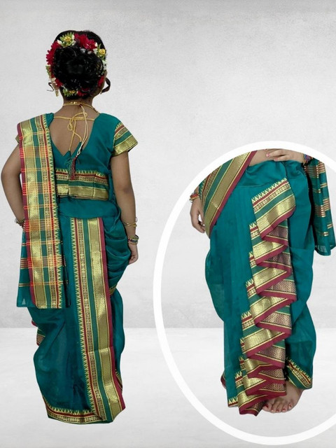 Mom and Me Girls Art Silk Sarees - Image 6