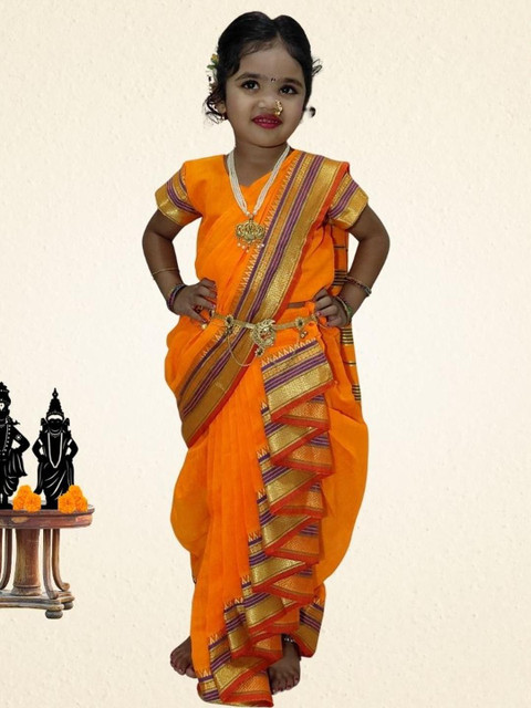 Mom and Me Girls Art Silk Sarees