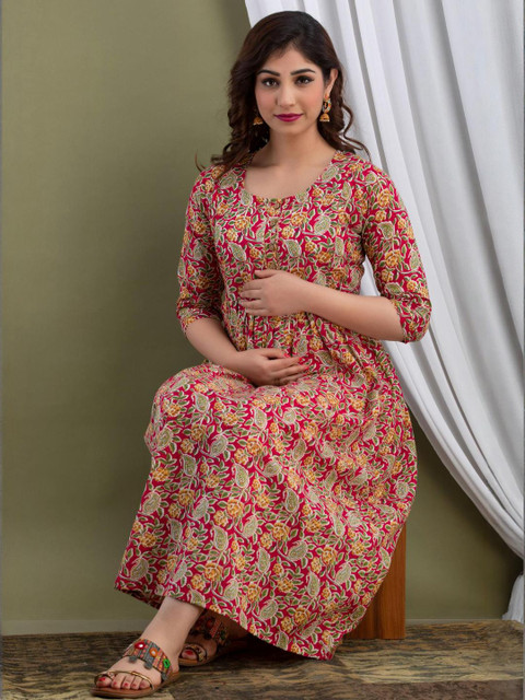 FASHION CLOUD Women Magenta Kurtis