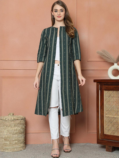 CORSICA Striped Cotton Longline Shrug