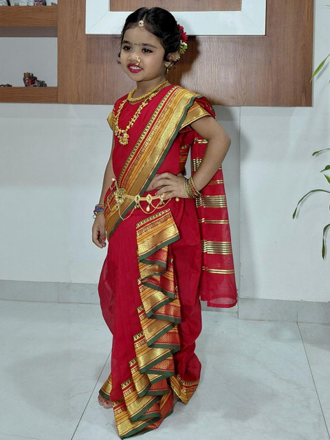 Mom and Me Girls Art Silk Sarees - Image 5