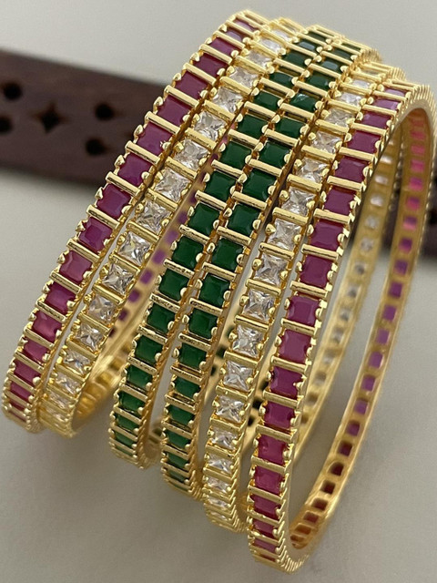 FIRST TOUCH Multi-Coloured Brass Bangles