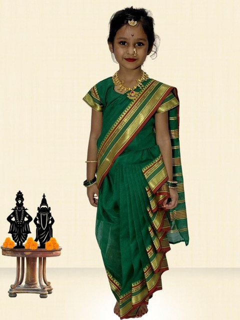 Mom and Me Girls Art Silk Sarees - Image 5