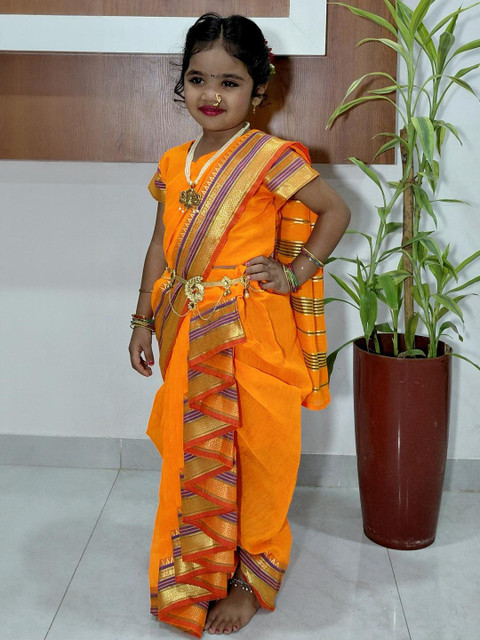 Mom and Me Girls Art Silk Sarees - Image 5