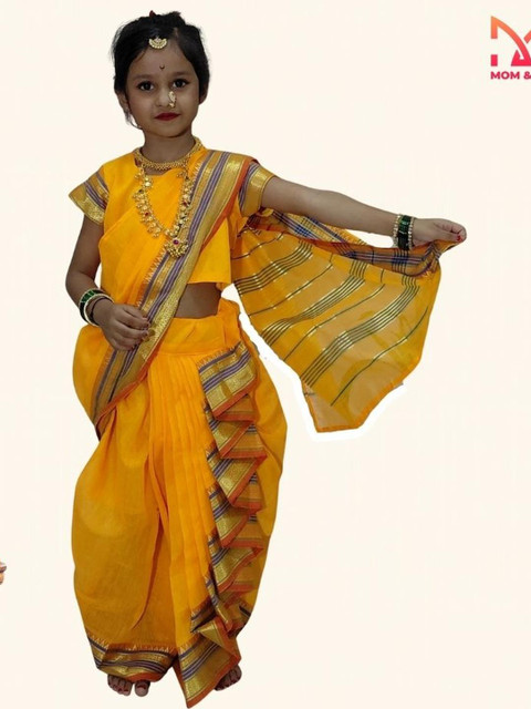 Mom and Me Girls Art Silk Sarees - Image 2