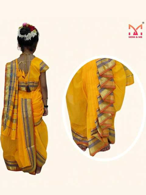 Mom and Me Girls Art Silk Sarees - Image 3