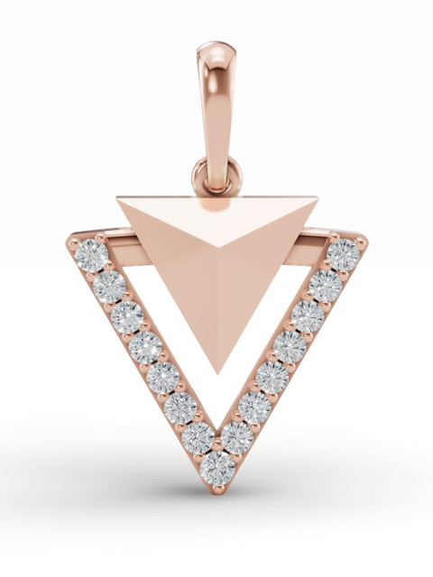 Wondr Diamonds Rose Gold-Plated 14KT Geometric Triangle Diamond Pendant