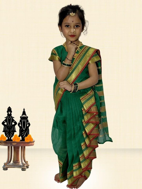 Mom and Me Girls Art Silk Sarees