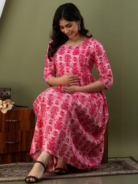 FASHION CLOUD Women Pink Kurtis