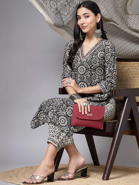 Anouk Rustic Women Ethnic Motifs Printed Kurta with Trousers & Dupatta