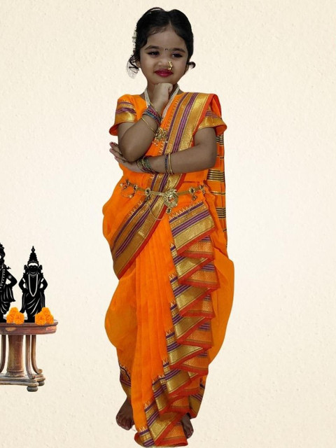 Mom and Me Girls Art Silk Sarees - Image 2