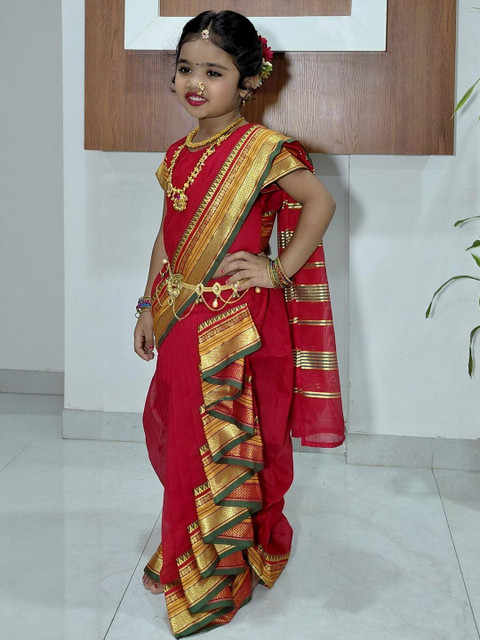 Mom and Me Girls Art Silk Sarees