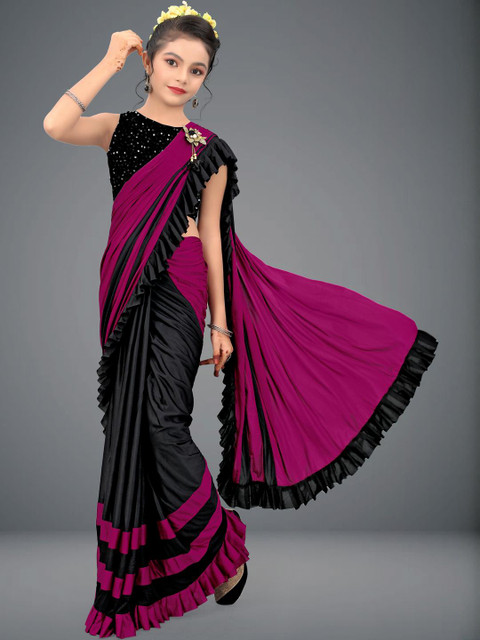 HARIOM FASHION Sequinned Saree