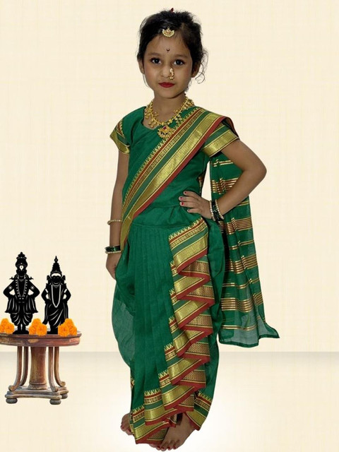 Mom and Me Girls Art Silk Sarees - Image 4
